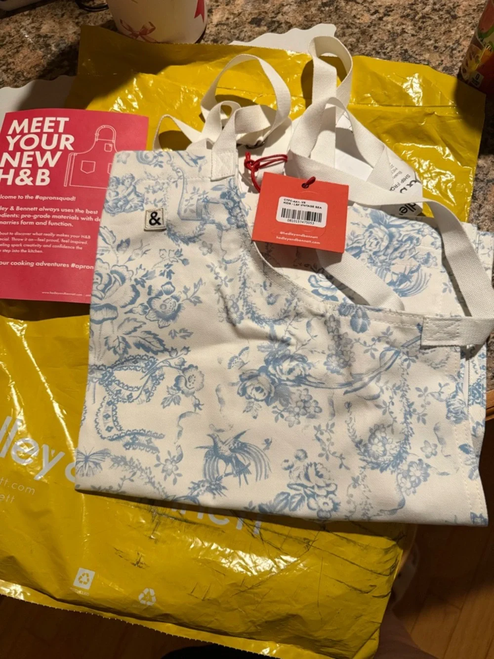 Hedley and Bennett x LoveShackFancy Cropped Essential Apron- Vintage Sea